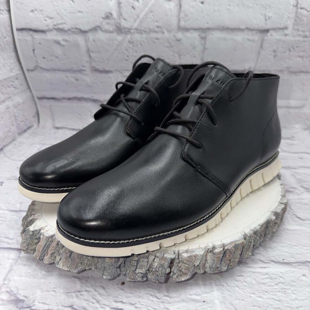 Cole Haan Mens Zerogrand Chukka Boot Size 12M Black White NWOB - Picture 2 of 15
